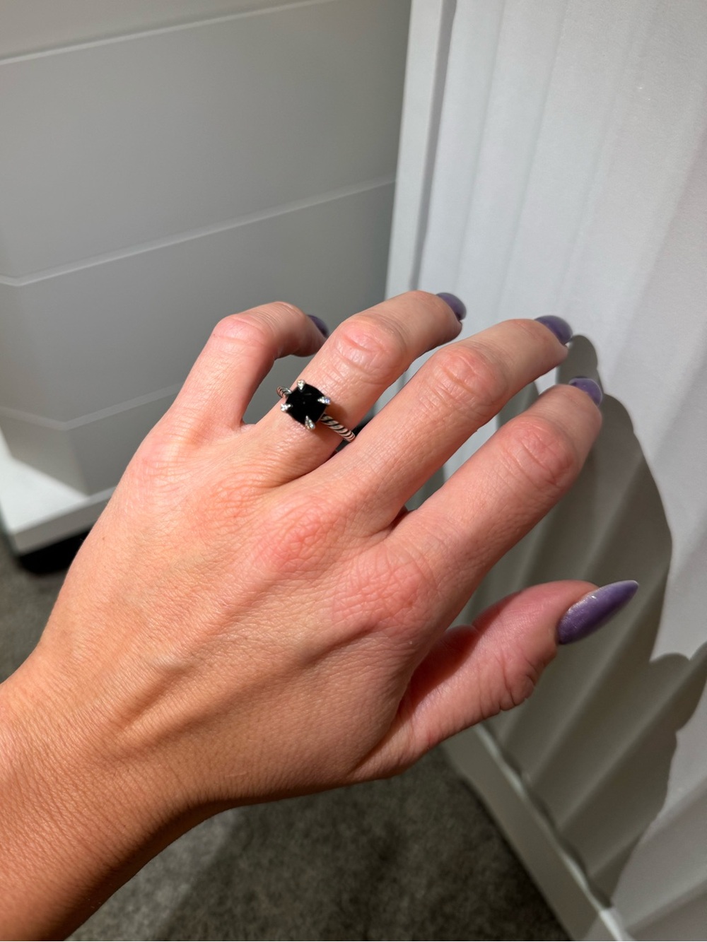 David Yurman CHATELAINE® RING
Sterling Silver w/ Black Onyx & Diamonds (size 6) - Picture 9 of 12